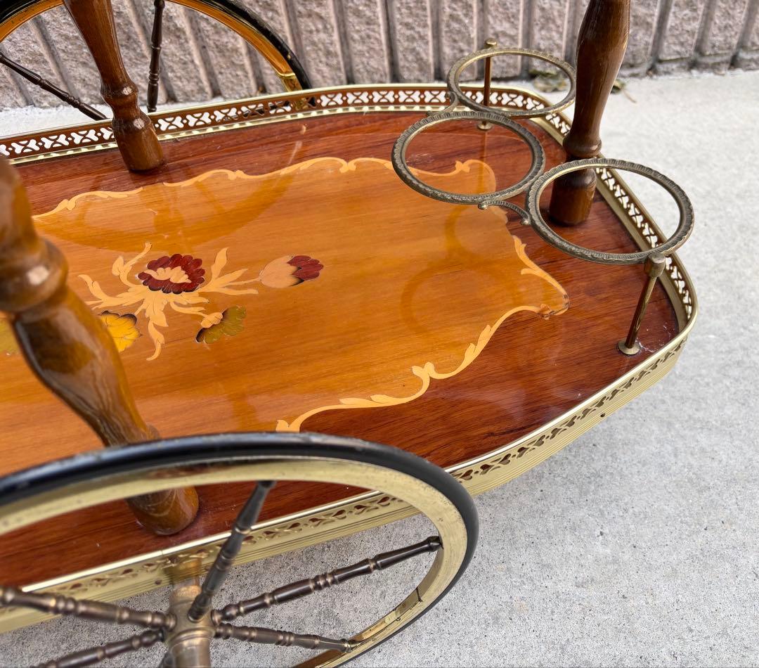 象嵌 ティーカート キッチンワゴン アンティーク 高級クラシック