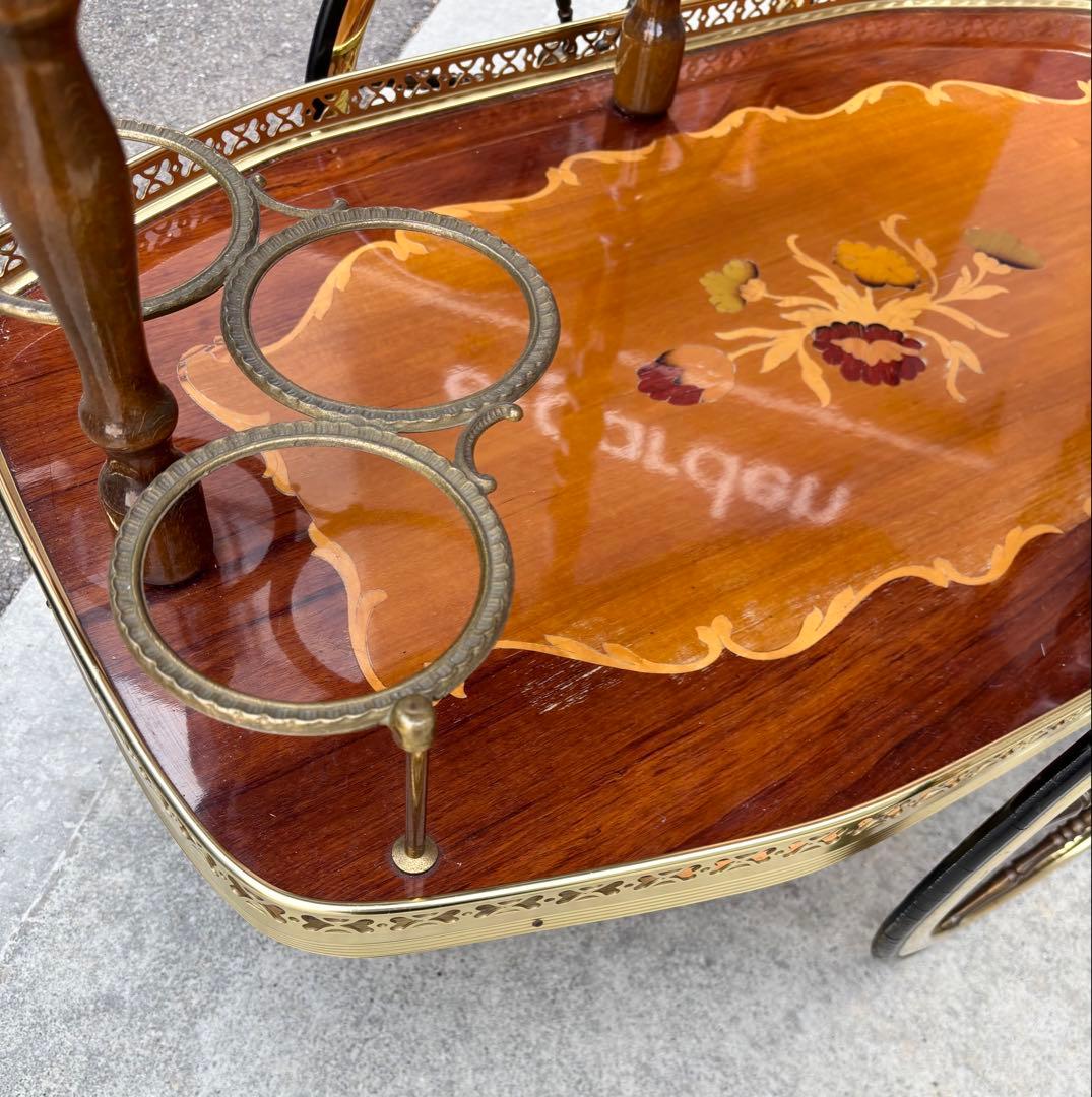 象嵌 ティーカート キッチンワゴン アンティーク 高級クラシック