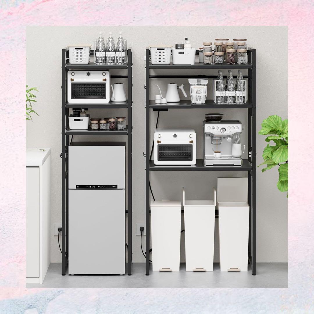 自由にカスタマイズ⭐️ゴミ箱上ラック レンジラック 収納ラック キッチン 伸縮可能