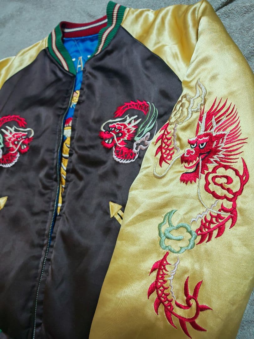 テーラー東洋 ２面用 虎龍鷲 日本限定 スカジャン 竹 サテン vintage