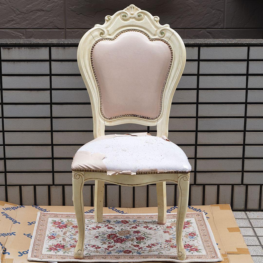 引き取り限定☆サルタレッリヴェルサイユ　ダイニングチェア　合皮レザー　イタリア2