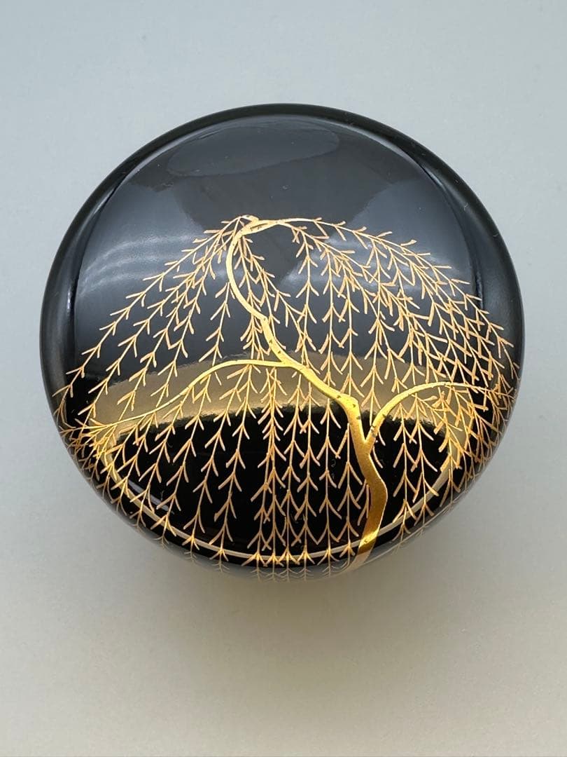 茶道具　棗　中村宗悦　柳竹に鶯