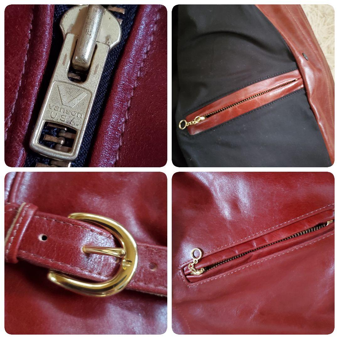 極美品 VANSON シングルライダース バックプリント スカル 40