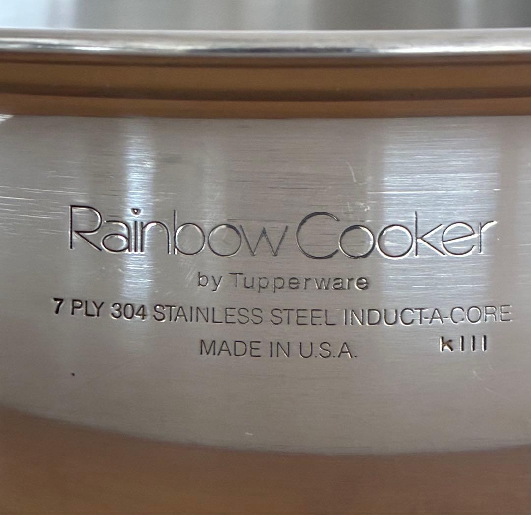 タッパーウェア Rainbow Cooker ステンレス製 中型両手鍋 26㎝