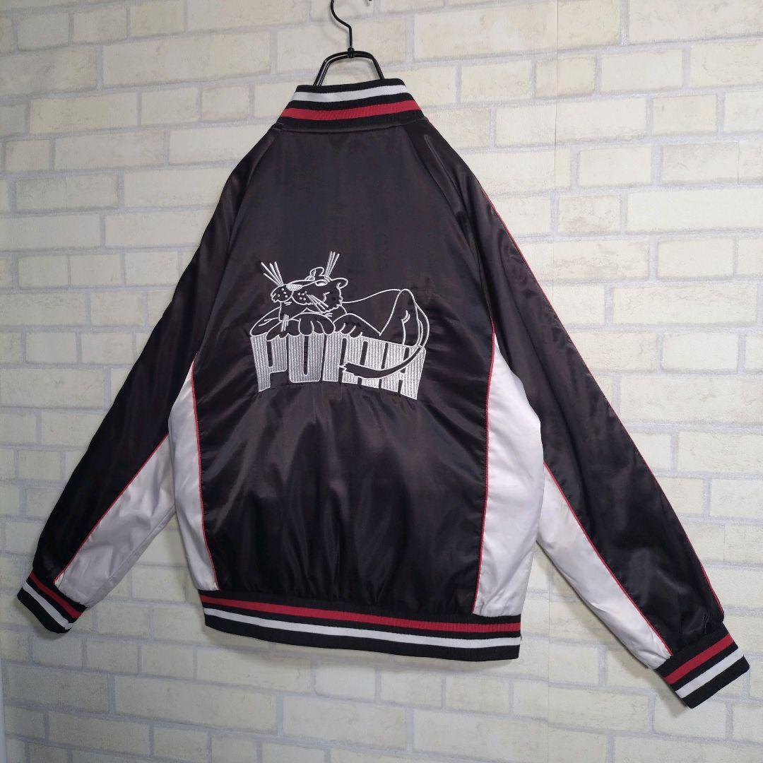 プーマ★ピンクパンサー 刺繍 切替 中綿 スタジャン ナイロンジャケット XL