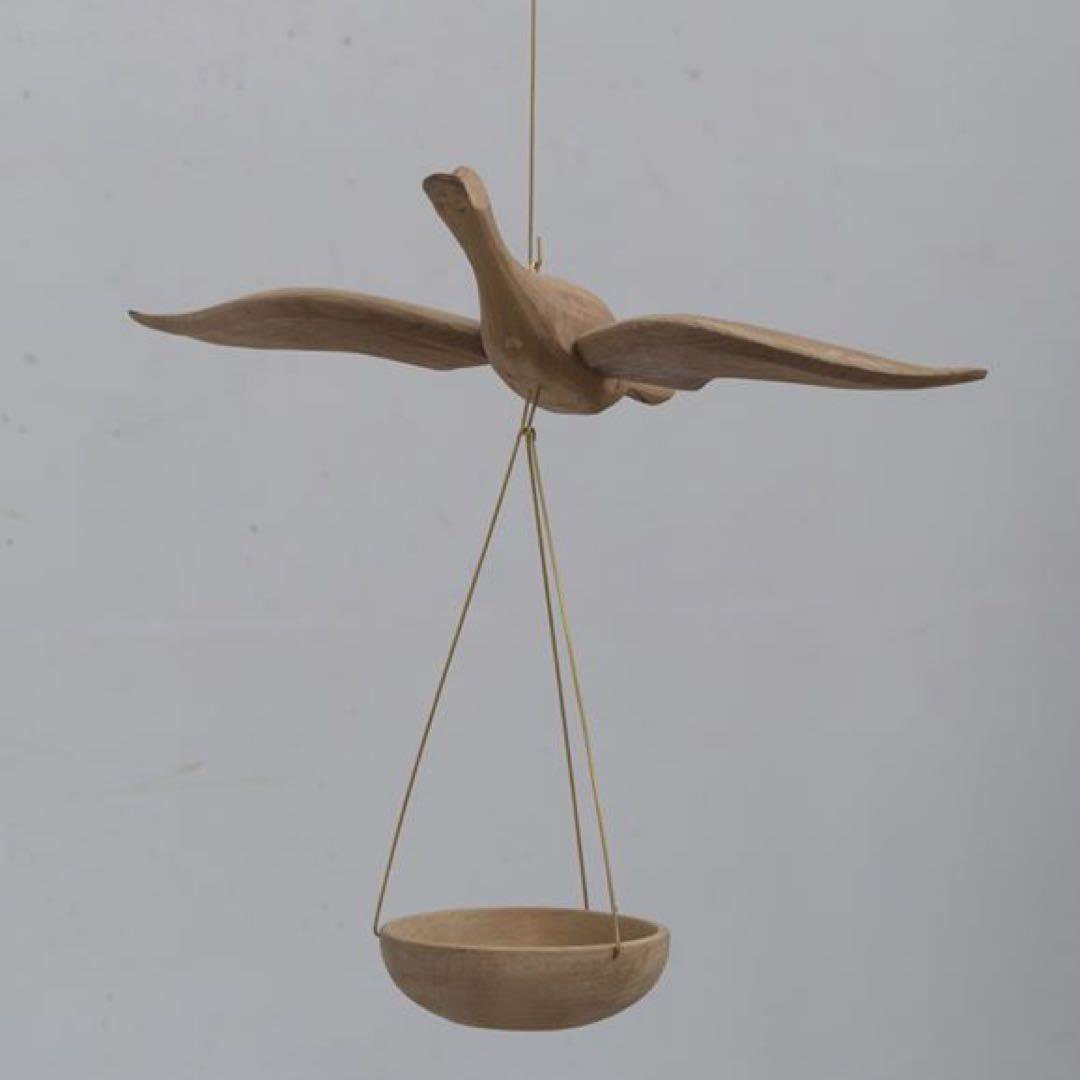 木製 鳥型モビール