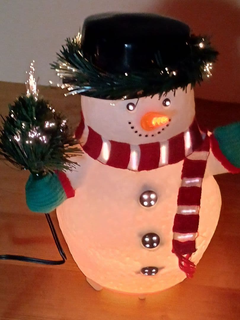 【レトロ】クリスマス　スノーマン　イルミネーションライト 2点セット