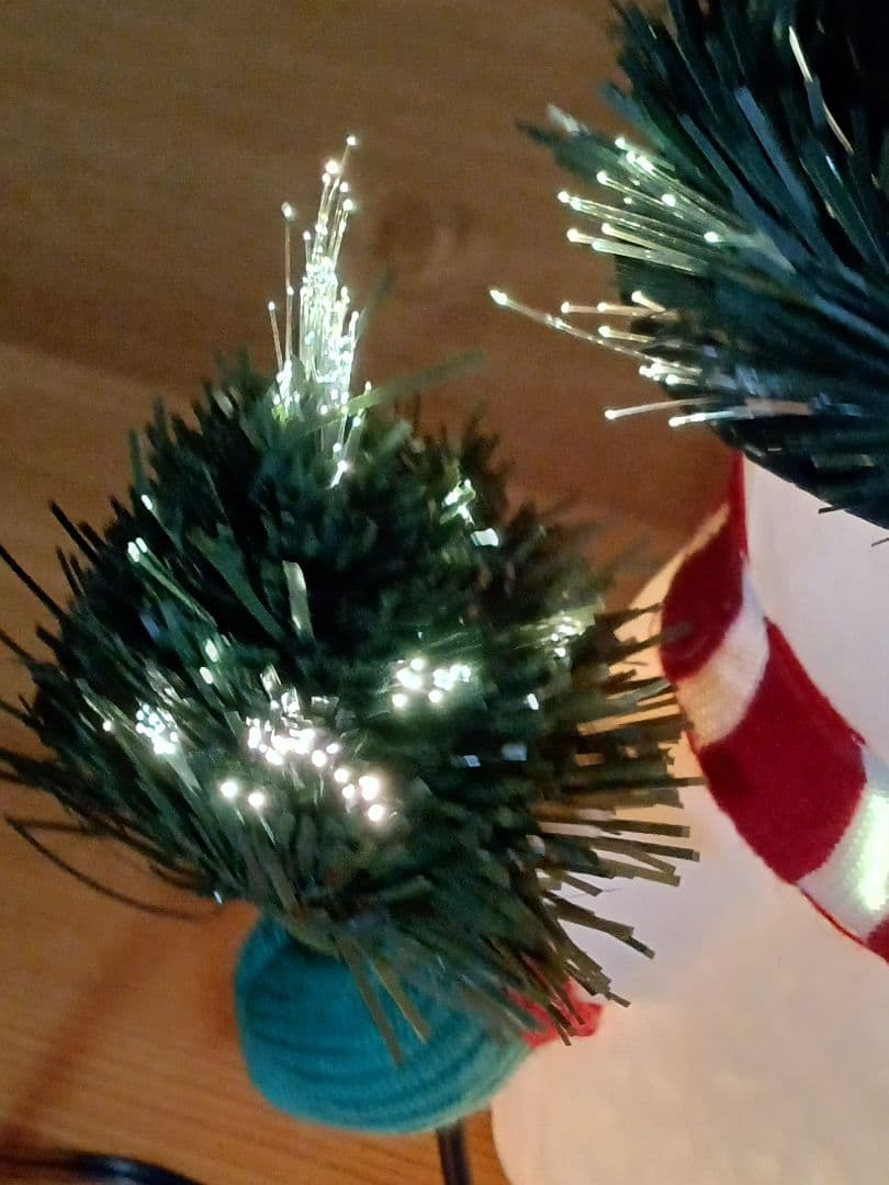 【レトロ】クリスマス　スノーマン　イルミネーションライト 2点セット