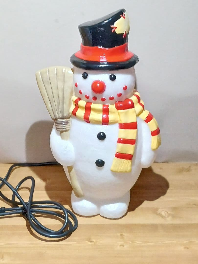 【レトロ】クリスマス　スノーマン　イルミネーションライト 2点セット