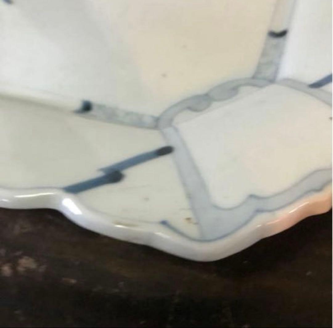 染付　陶器　当時物　盛り皿　染付の絵柄が美しい　年代物