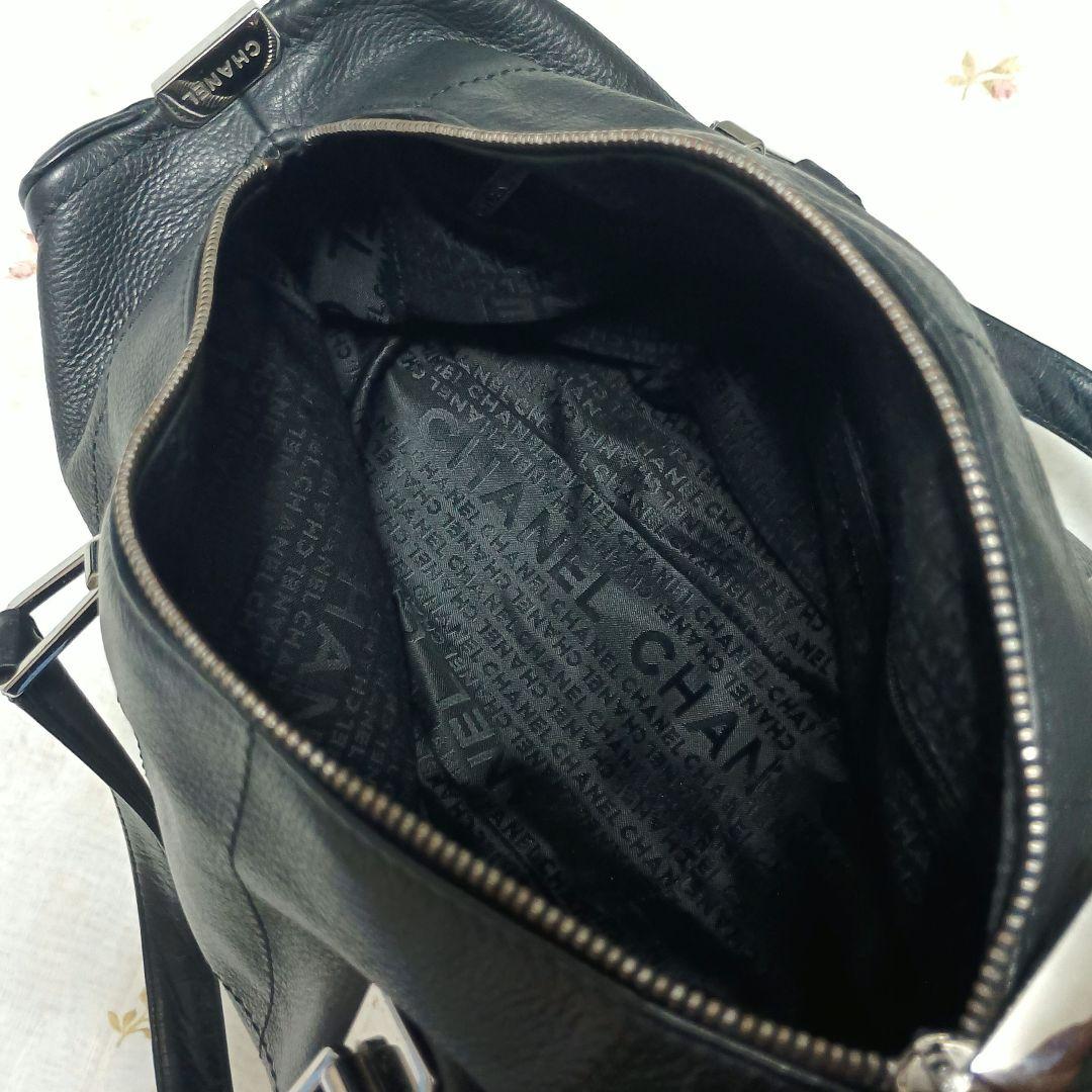 CHANEL シャネル ボストンバッグ✨️チョコバー✨️ブラックレザー✨️専用袋