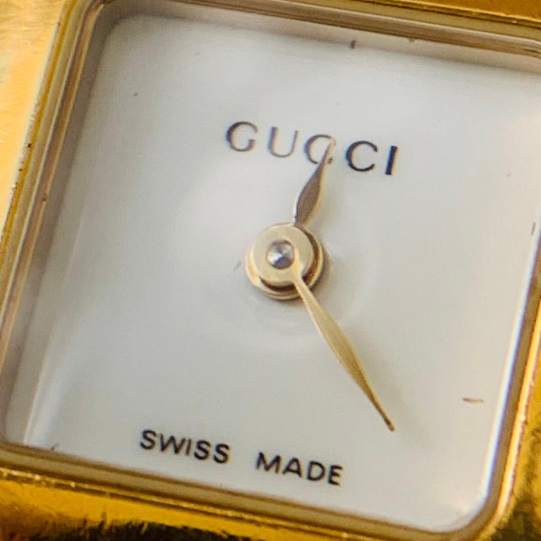 稼働品 グッチ ゴールド ブレスレット バングル ウォッチ 1900l 腕時計