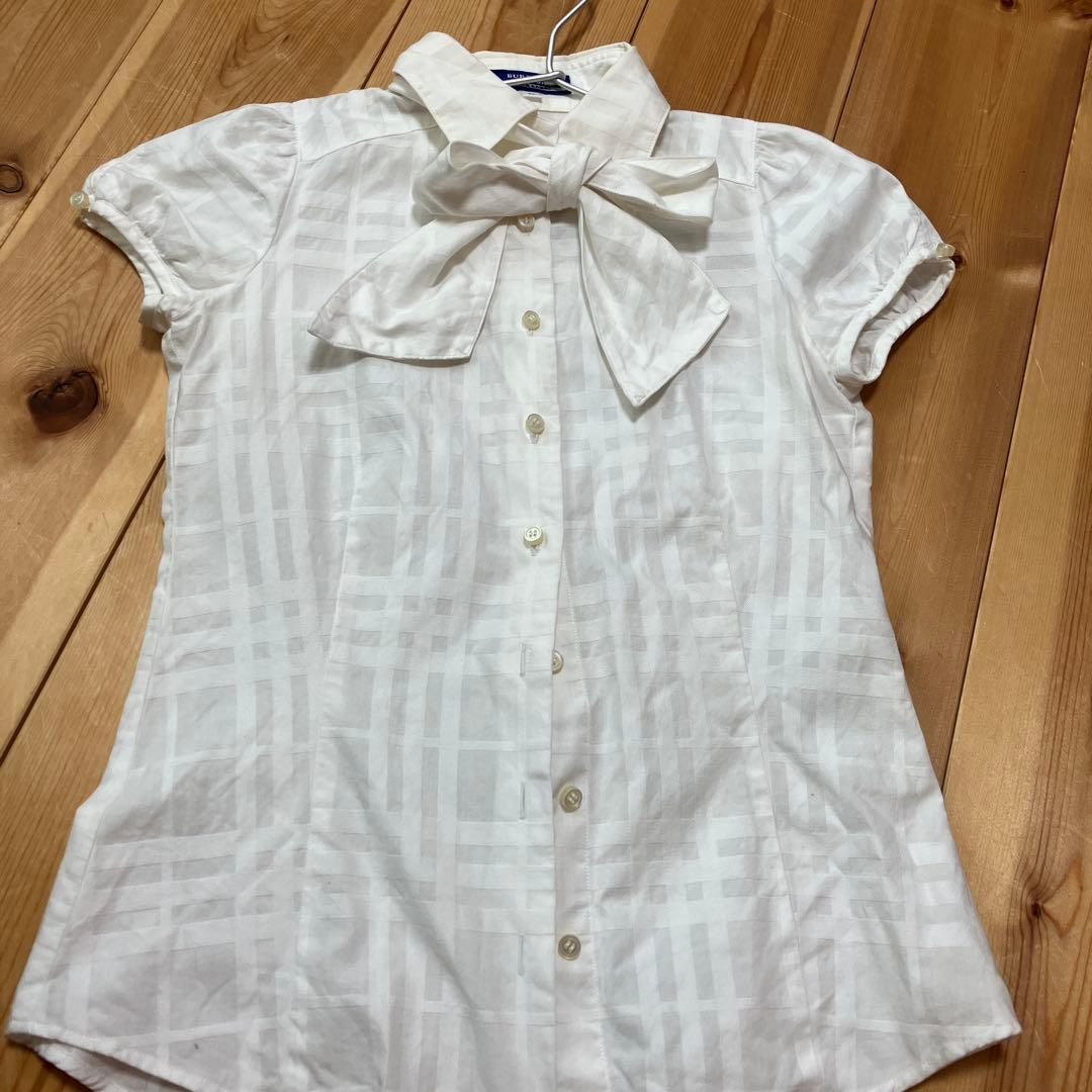 BURBERRY リボン付きシャツ 36 ホワイト