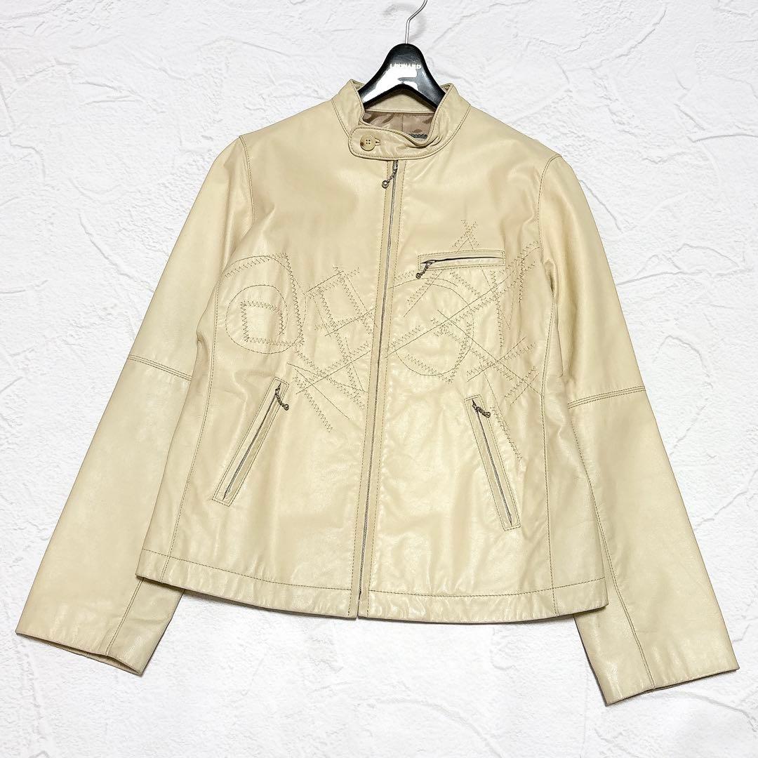 ハイスポーティングギア　レザージャケット　ライダース　シングル　イッセイミヤケ