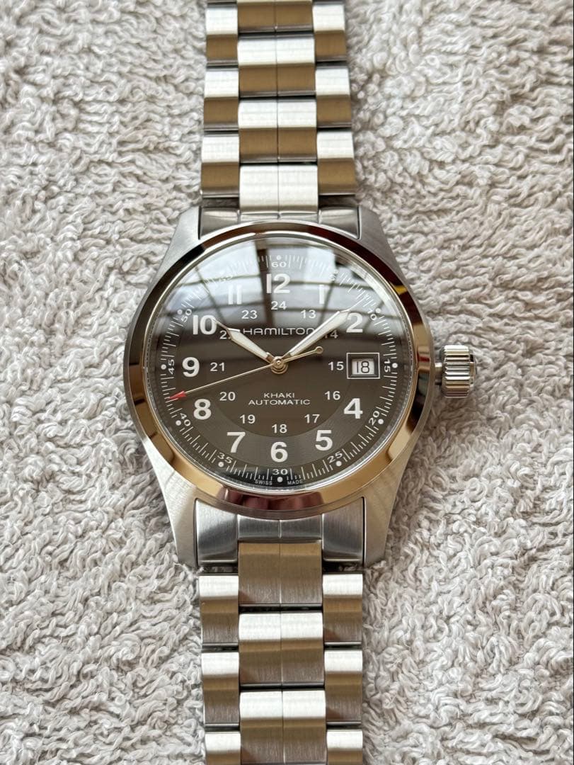 【極美品】ハミルトンカーキフィールド38mm自動巻ミリタリーH70455133