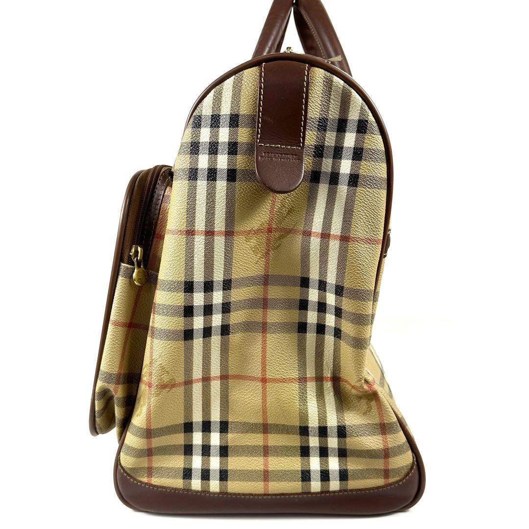 BURBERRYs ボストンバッグ ノバチェック レザー pvc vintage