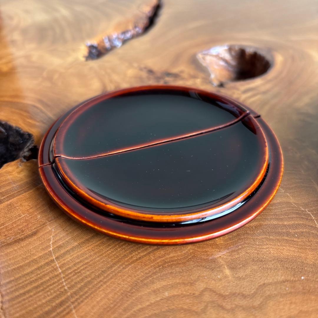 老松割蓋茶入 宗山造 西陣織仕覆付（覚々斎好青海波つぼつぼ）茶道具 共箱