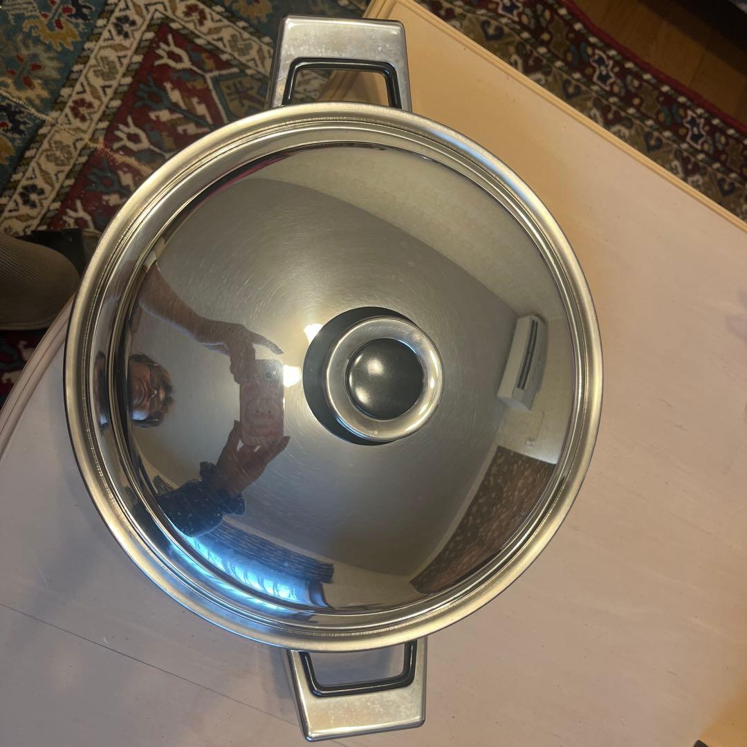 未使用ステンレス製 両手鍋