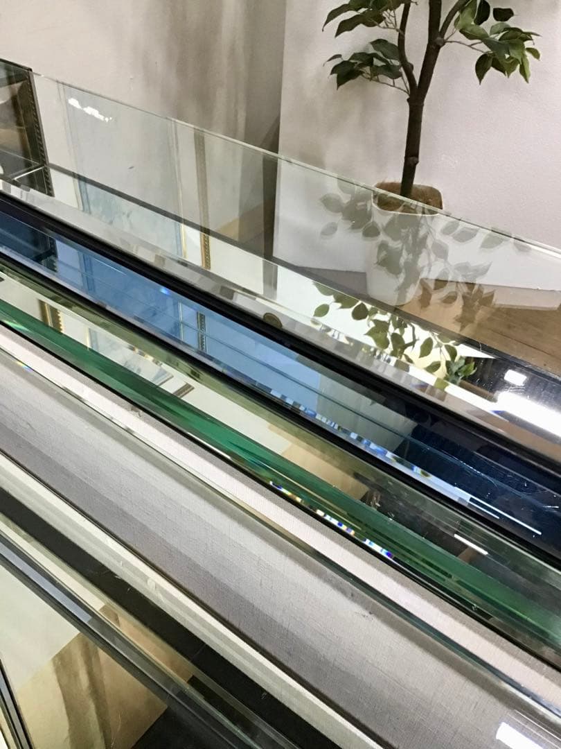 管987☆ベルギー製☆DEKNUDT☆デクヌートミラー☆ガラスコンソールテーブル