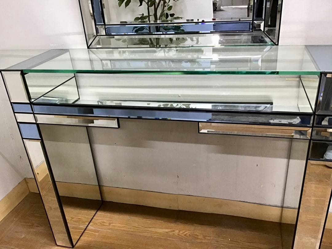 管987☆ベルギー製☆DEKNUDT☆デクヌートミラー☆ガラスコンソールテーブル