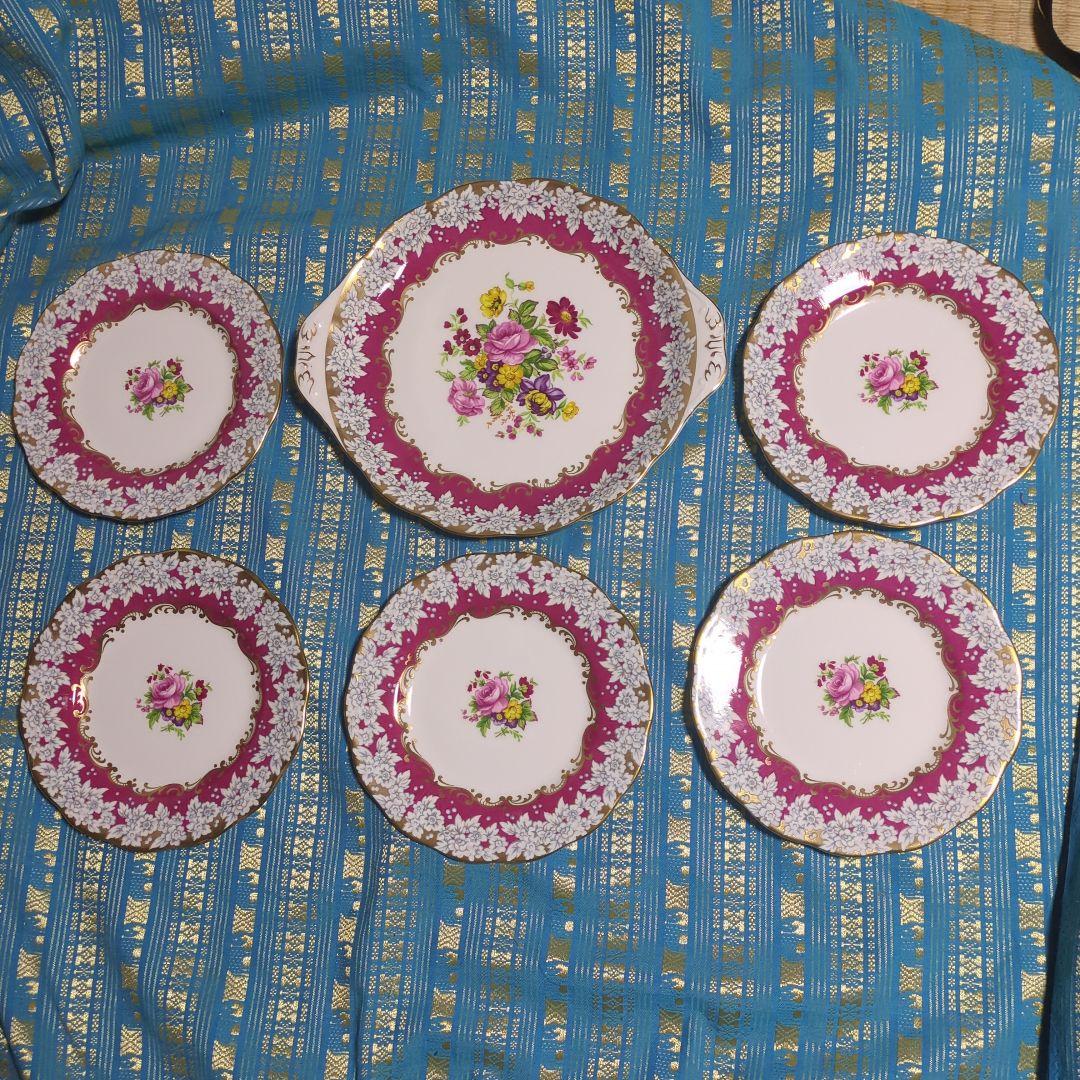 【希少】ロイヤルアルバート ブライトンローズ デザート　プレートセット