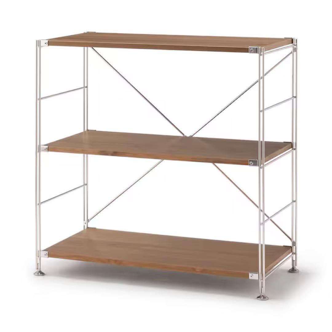 無印良品　ステンレス　ウォールナット　棚