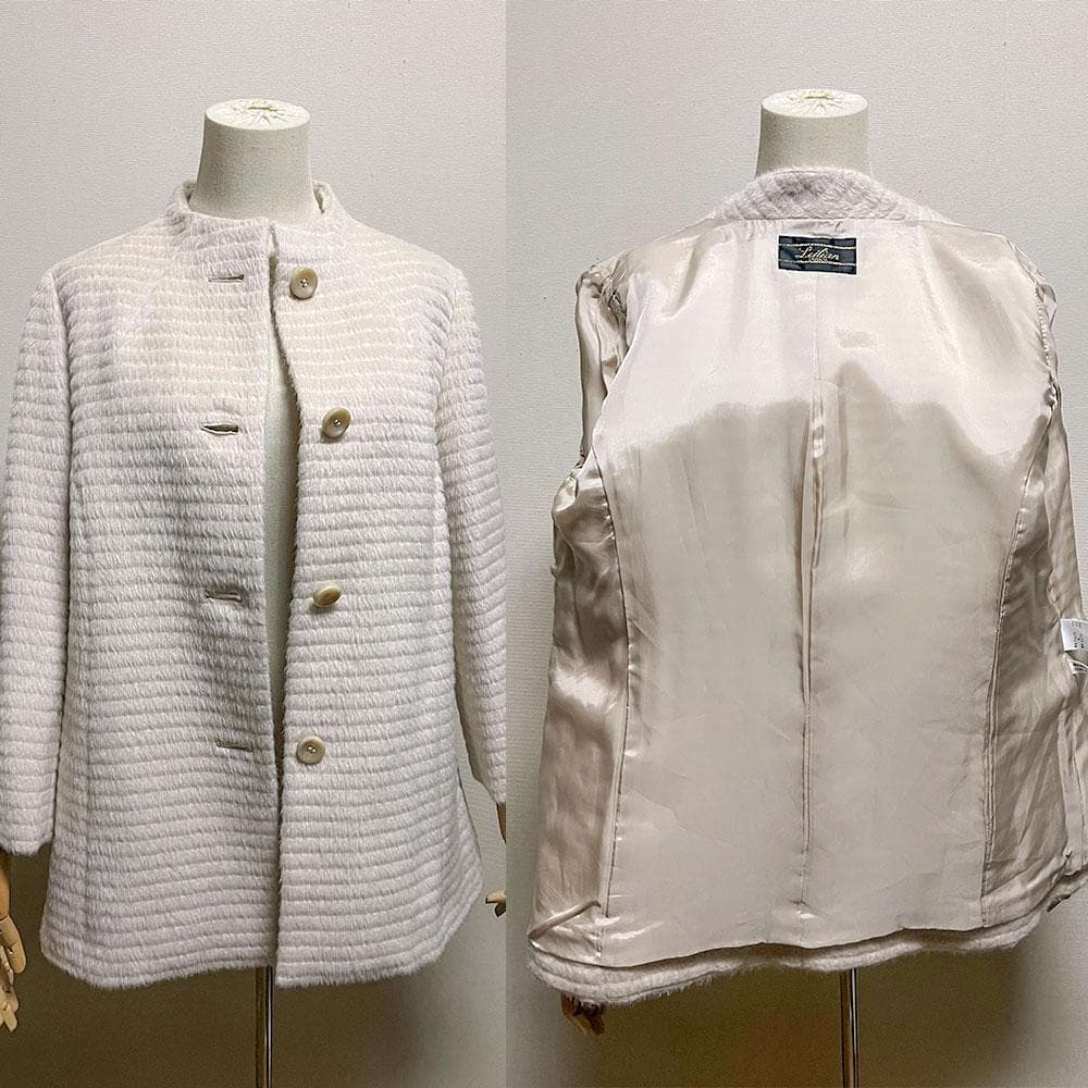 美品 レリアン AGNONA 高級生地 シャギーコート アルパカ ウール 日本製