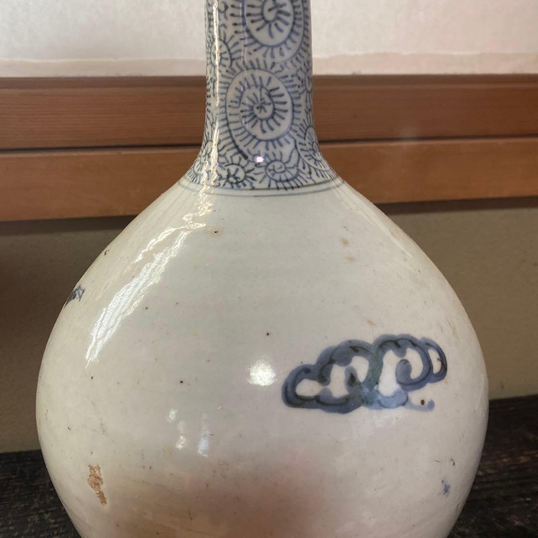 専用　切米焼　染付たこ唐草鳥文大徳利