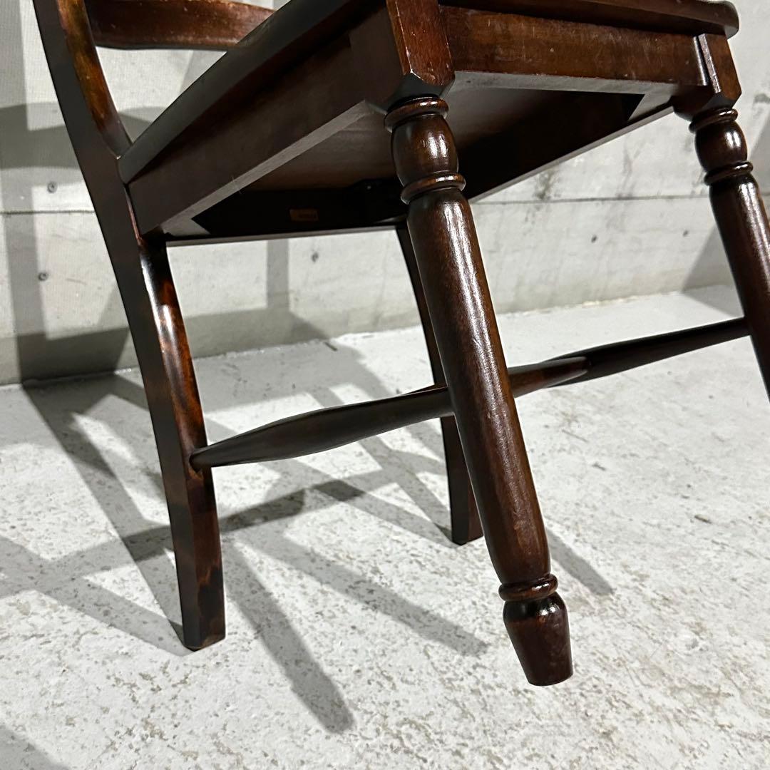 ✦80年代✦北海道民芸家具 板座チェア 無垢材 ダイニングチェア 昭和家具 民芸