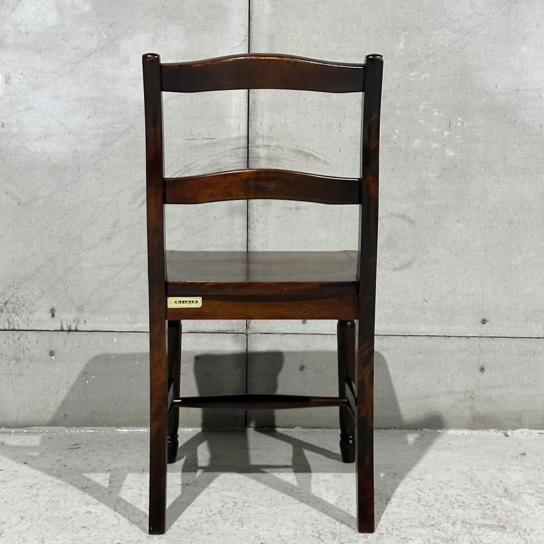 ✦80年代✦北海道民芸家具 板座チェア 無垢材 ダイニングチェア 昭和家具 民芸