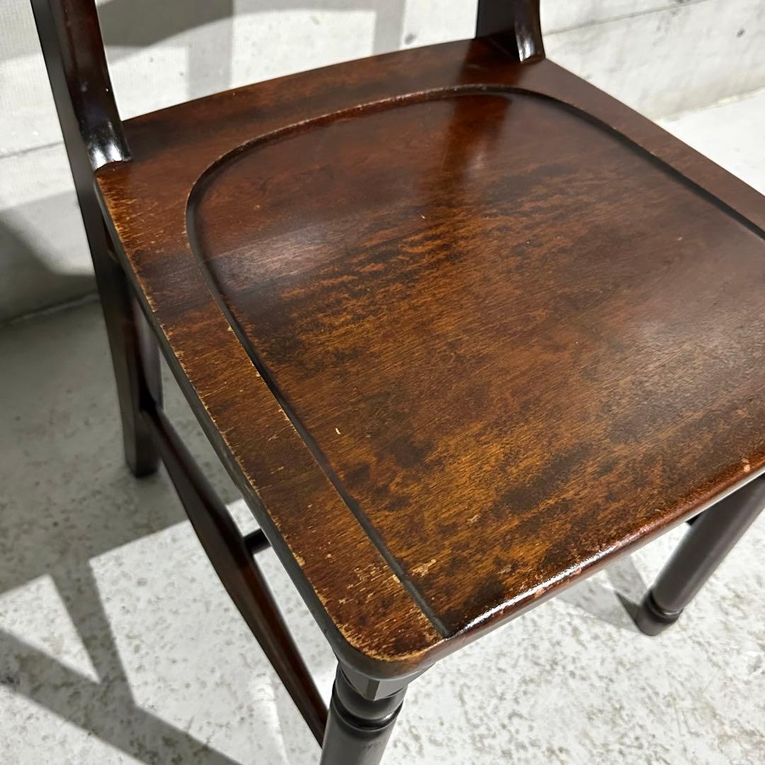 ✦80年代✦北海道民芸家具 板座チェア 無垢材 ダイニングチェア 昭和家具 民芸