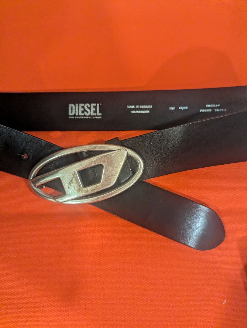 [正規品・未使用美品・収納袋付き]DIESEL 1DR オーバルDロゴベルト