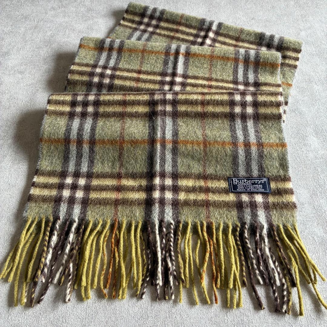 Burberrys バーバリー チェック柄マフラー カシミヤ100%