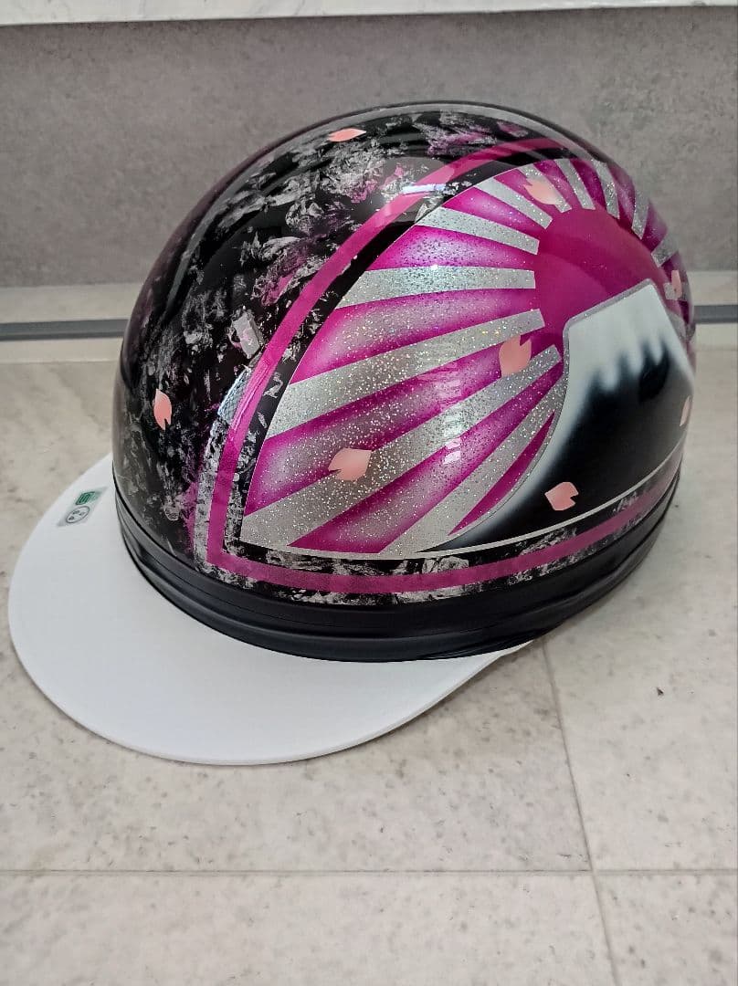 カスタムコルク半　黒ラップ✘Candyピンク富士日章　七色ラメ