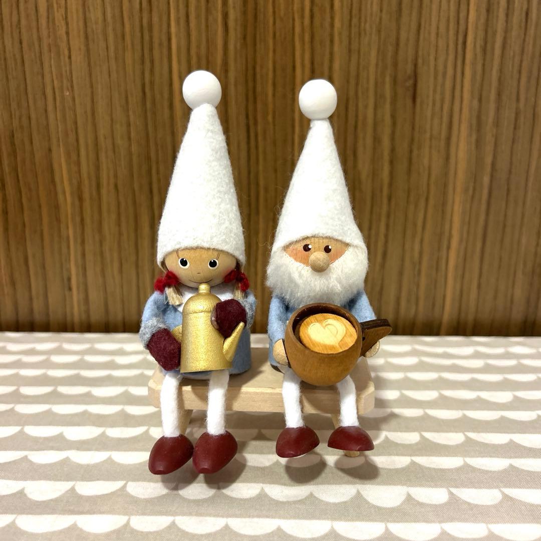 【りりこ】ノルディカニッセ　お人形、ベンチ、丸太セット