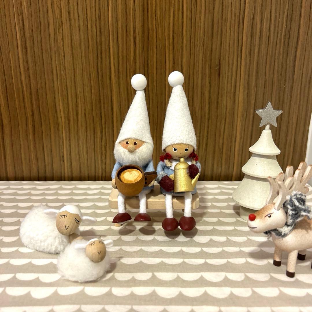 【りりこ】ノルディカニッセ　お人形、ベンチ、丸太セット