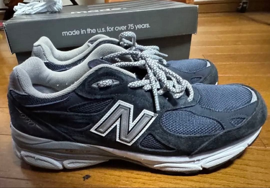 New Balance M990NB3 990v3 ネイビー スニーカー27.5