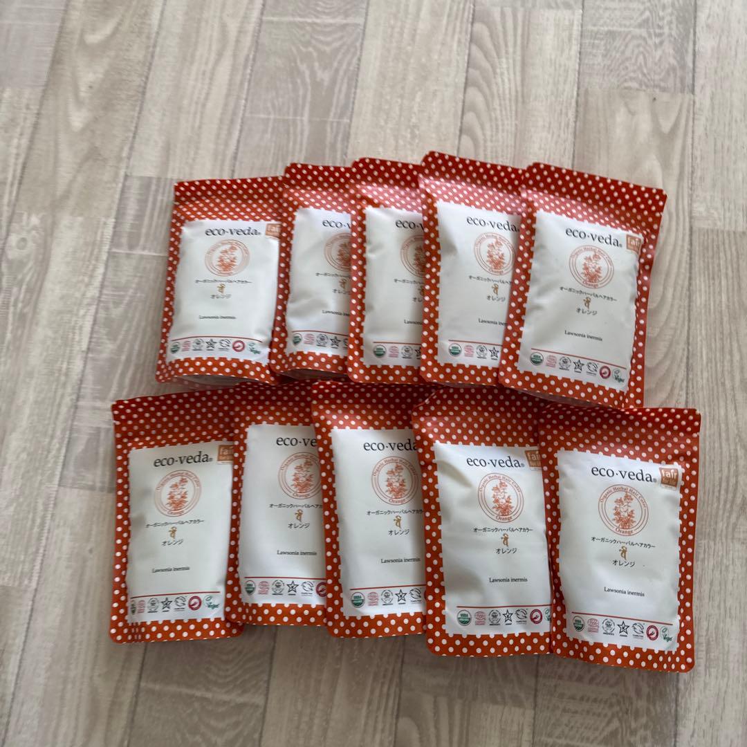 eco.veda オーガニックヘナカラー オレンジ 100g×10個セット