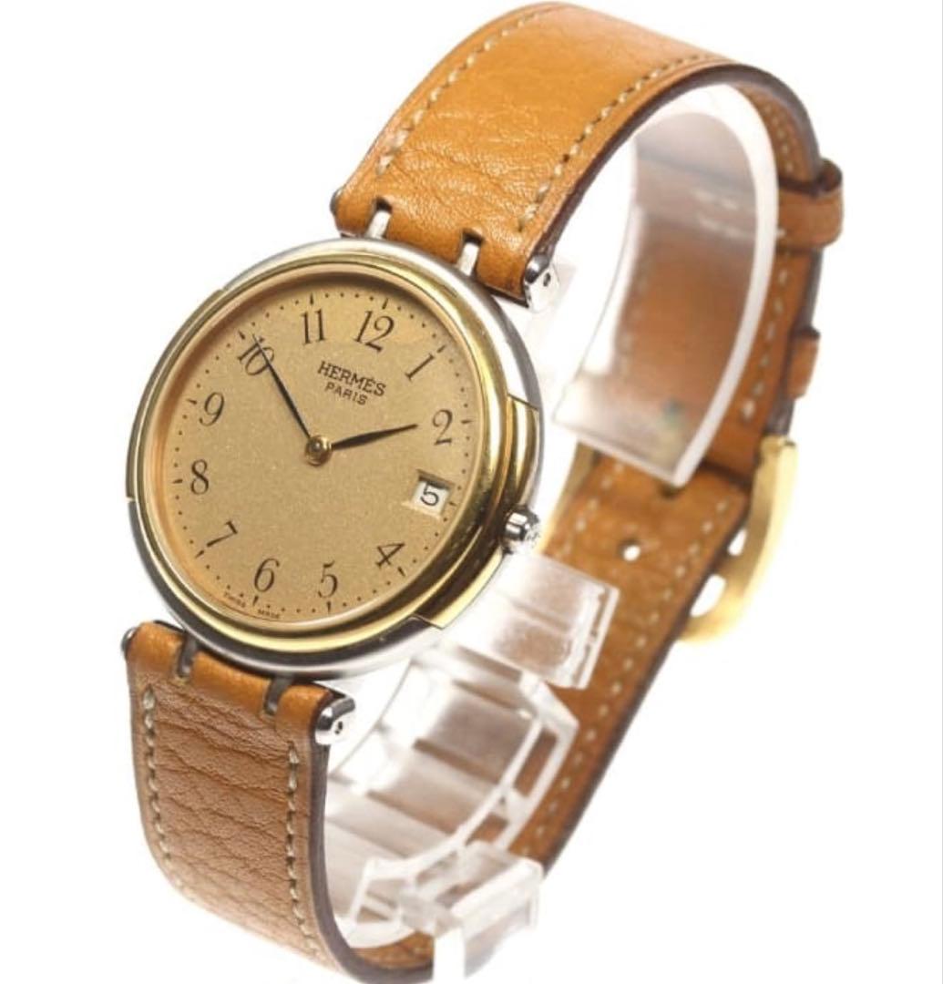 雰囲気抜粋！エルメス ウィンザー メンズ SS×GP/純正革 クォーツ