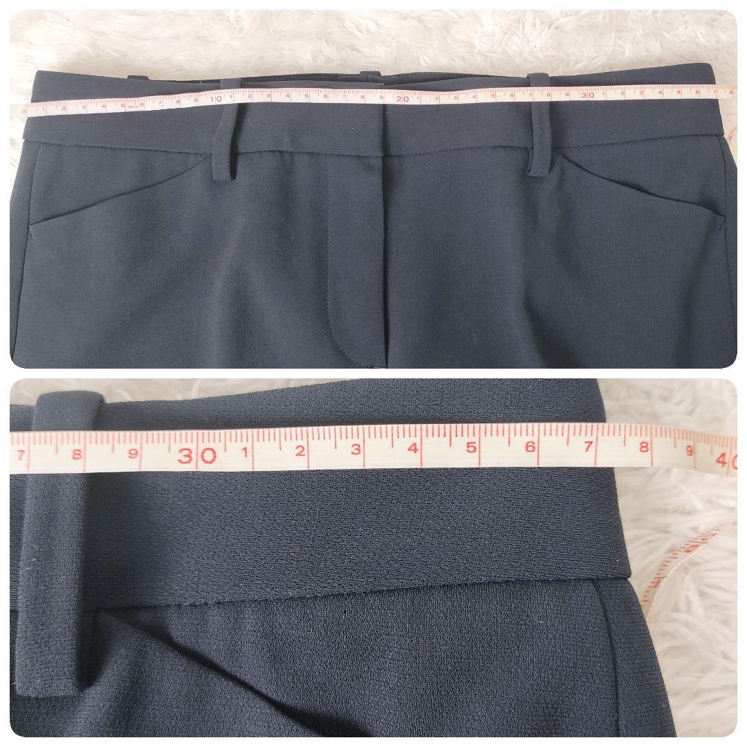 セオリー ベルト付きジャケット テーパードパンツ パンツスーツ ネイビー