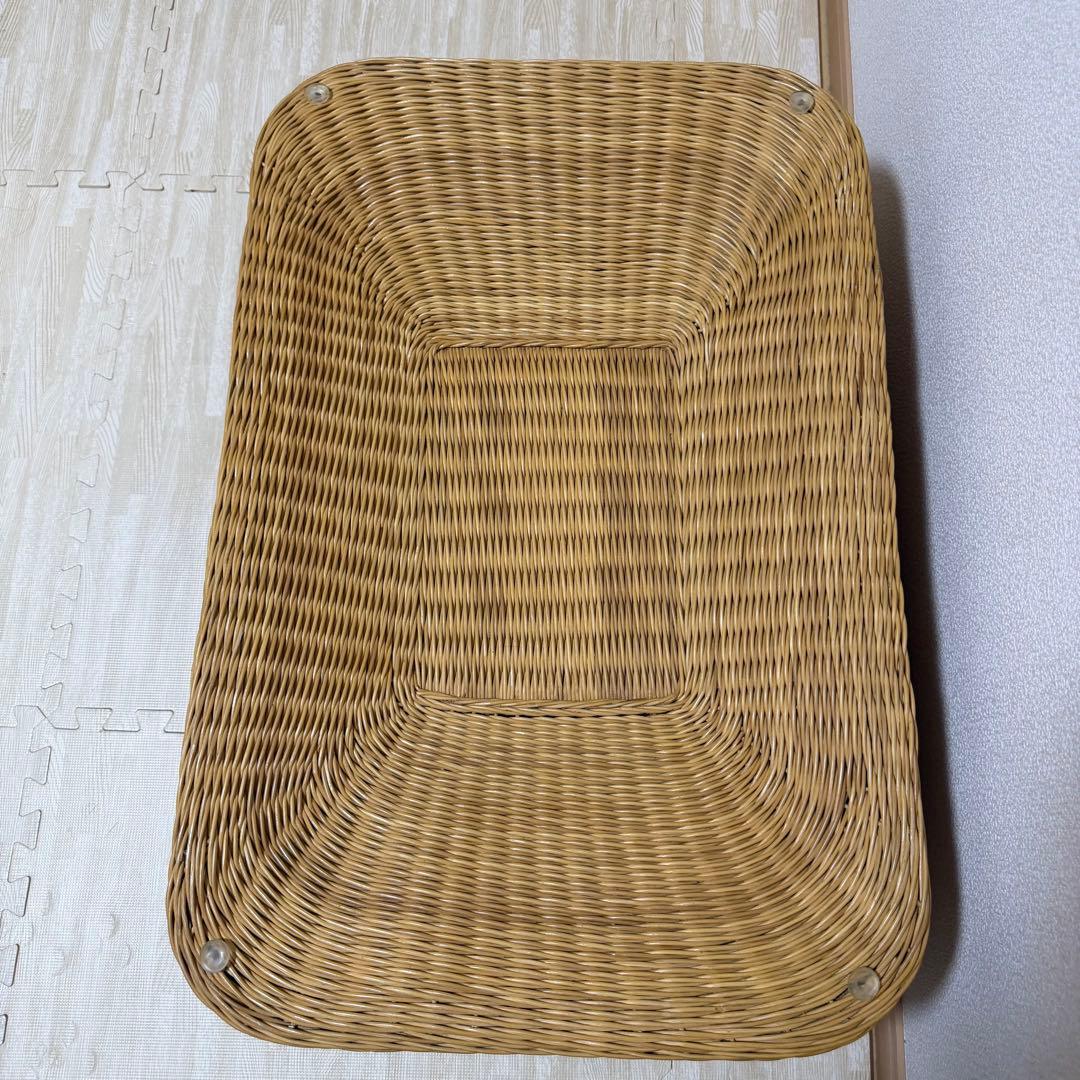 ラタン ガラステーブル 籐 ローテーブル