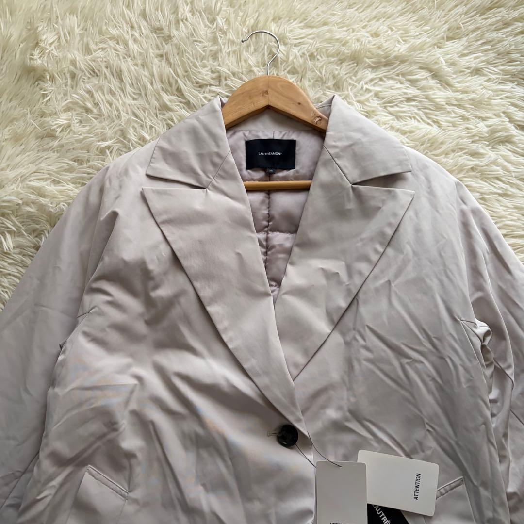 新品タグ付き ロートレアモン ステッチレスダウンコート ライトグレー Mサイズ