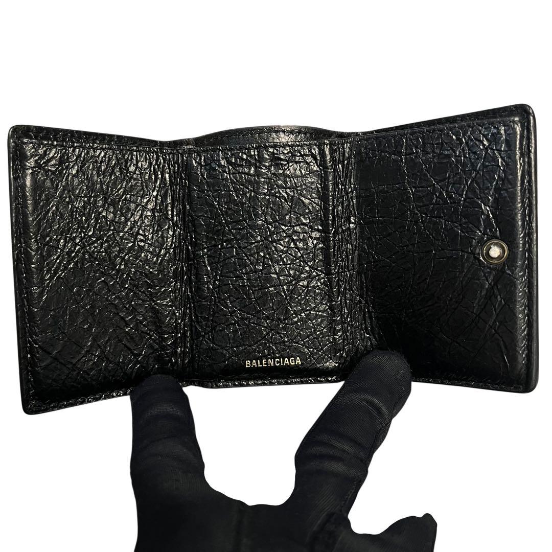 希少✨バレンシアガ ペーパーミニウォレット グラフィティ レザー ブラック