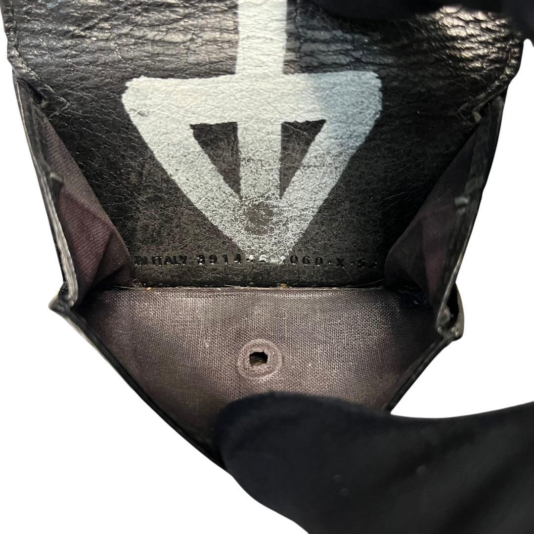 希少✨バレンシアガ ペーパーミニウォレット グラフィティ レザー ブラック