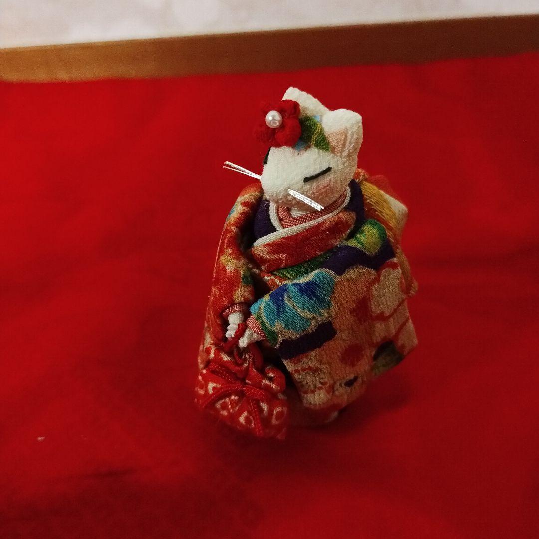 狐の嫁入り（6匹）縮緬細工・古布・ハンドメイド・置物