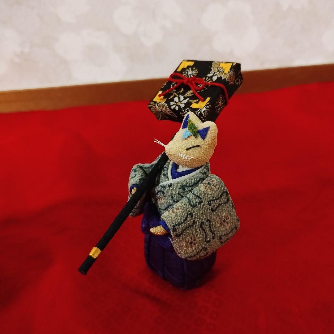 狐の嫁入り（6匹）縮緬細工・古布・ハンドメイド・置物