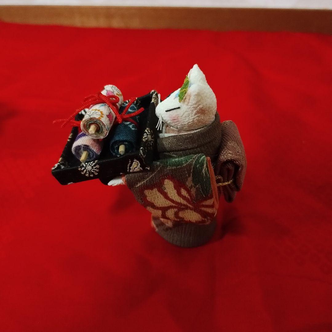 狐の嫁入り（6匹）縮緬細工・古布・ハンドメイド・置物