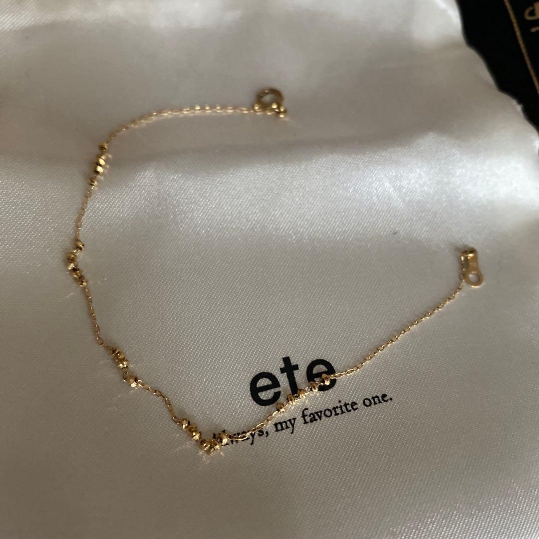 son難あり★eteエテ★K18イエローゴールドe-grainブレスレット