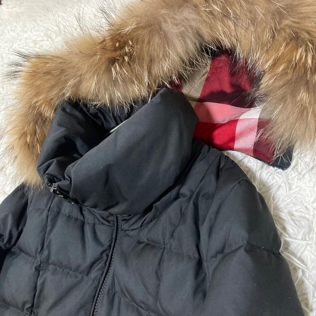 17159✨ブルーレーベルクレストブリッジ M ファー チェック ダウンコート