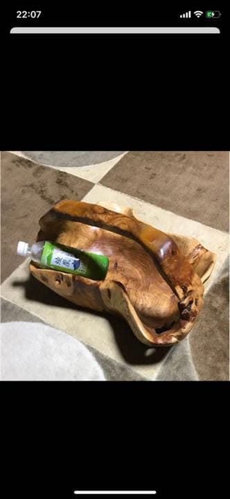 木彫り　カゴ　雑貨